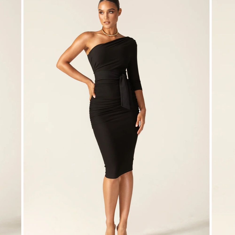 Black one shoulder dress
